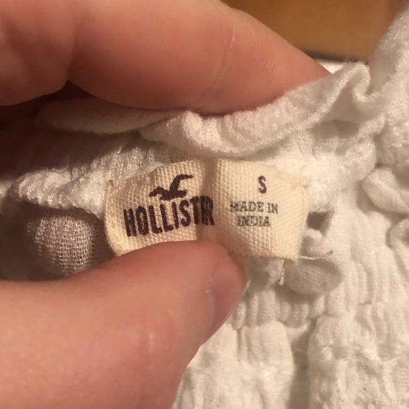 White Hollister Off The Shoulder Shirt Lace Small - Picture 6 of 8